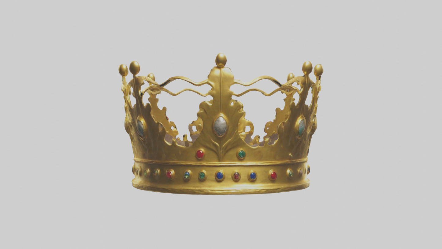 3D model Golden Crown model VR / AR / low-poly