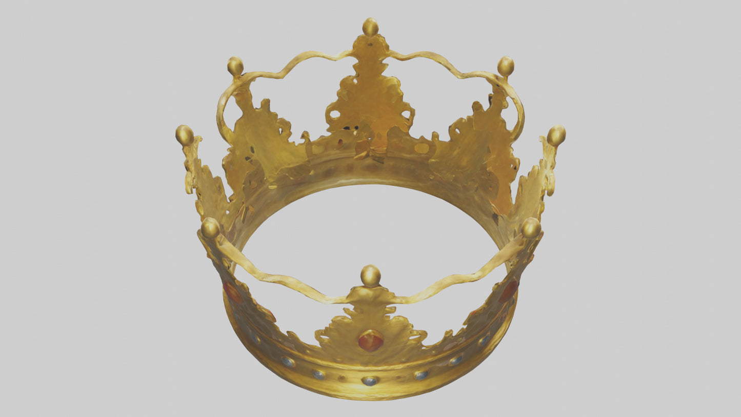 3D model Golden Crown model VR / AR / low-poly