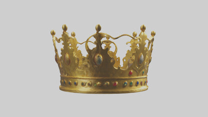 3D model Golden Crown model VR / AR / low-poly