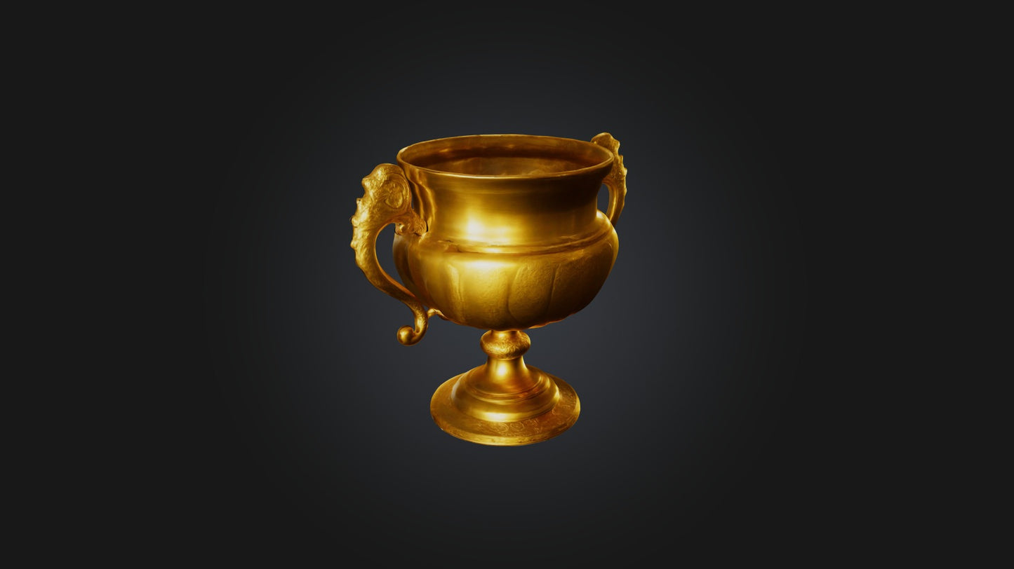 3D model golden cup  VR / AR / low-poly