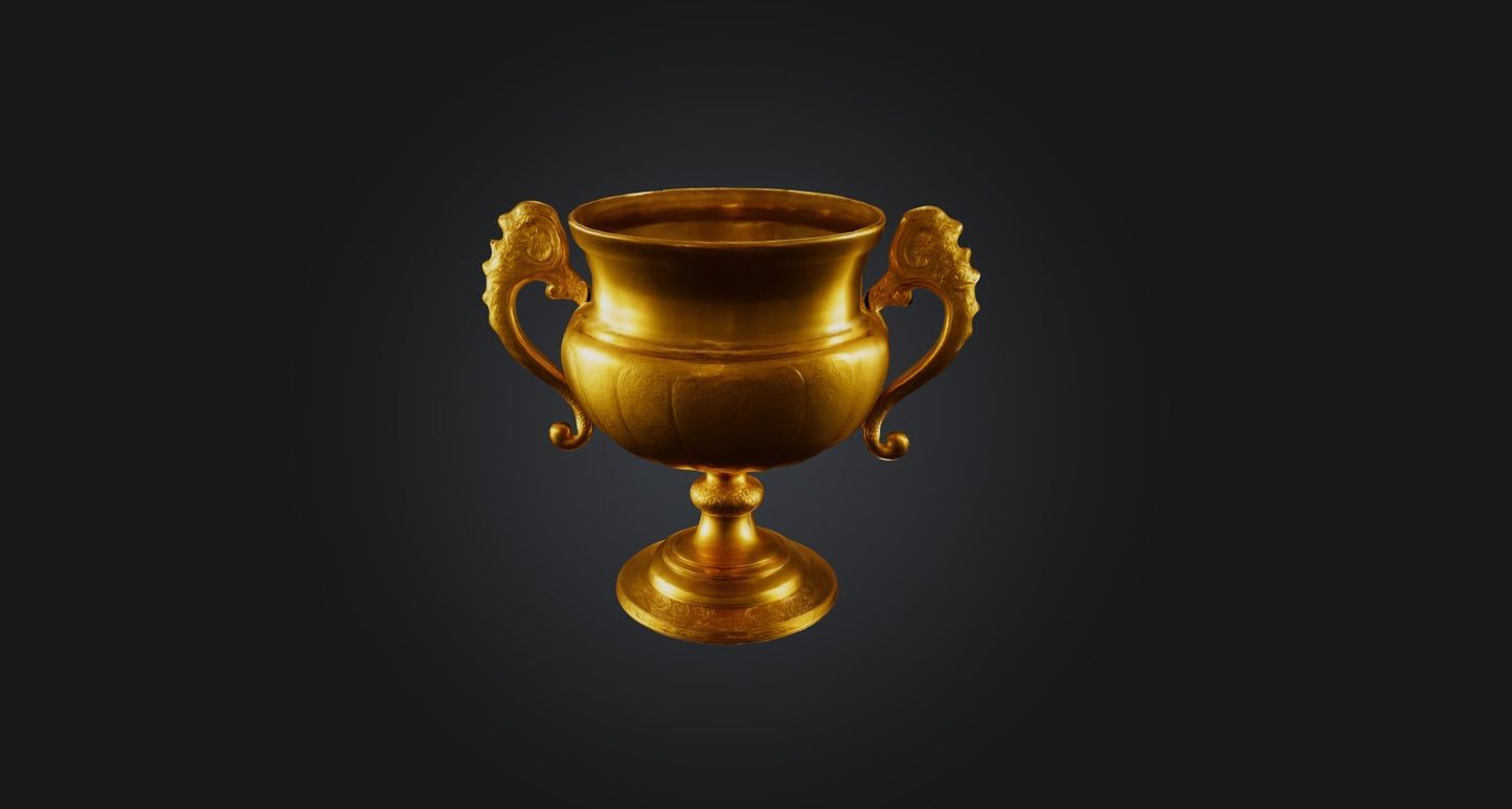 3D model golden cup  VR / AR / low-poly