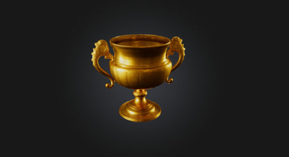 3D model golden cup  VR / AR / low-poly