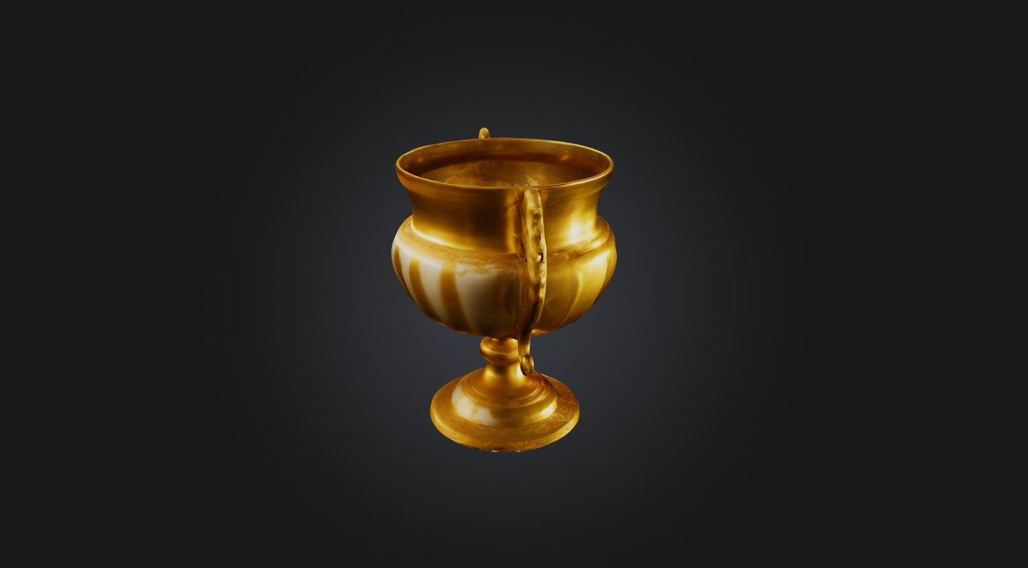 3D model golden cup  VR / AR / low-poly