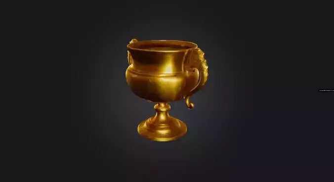 3D model golden cup  VR / AR / low-poly