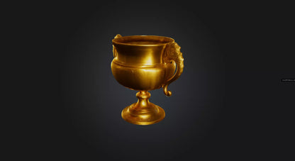 3D model golden cup  VR / AR / low-poly