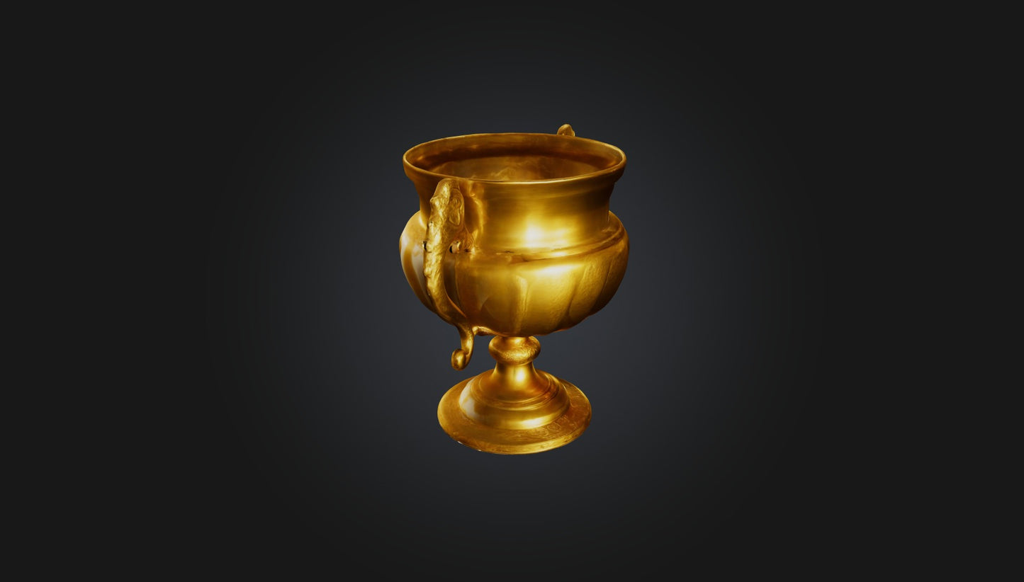 3D model golden cup  VR / AR / low-poly