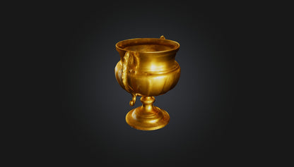 3D model golden cup  VR / AR / low-poly