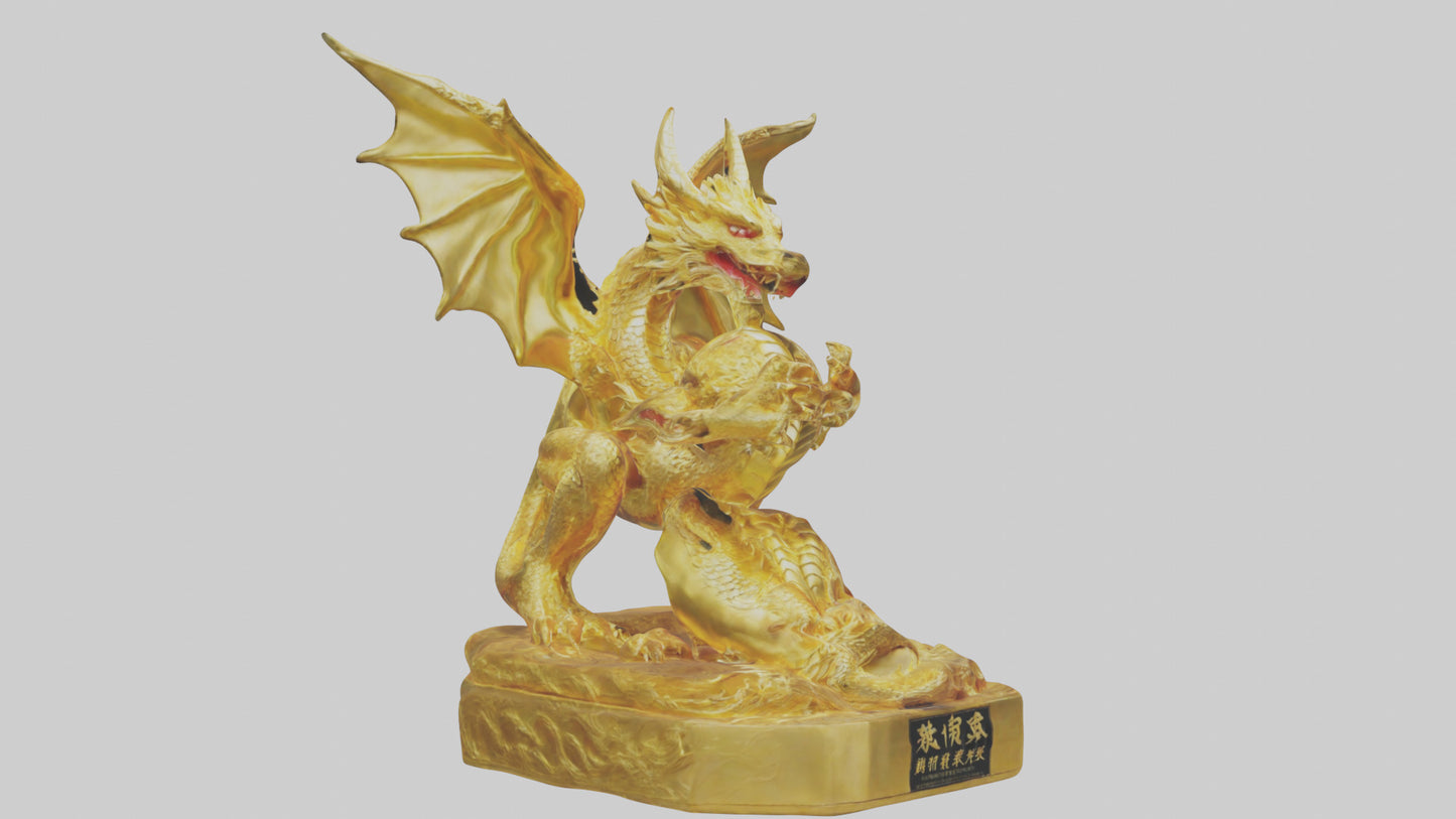 Golden Dragon statue model VR / AR / low-poly