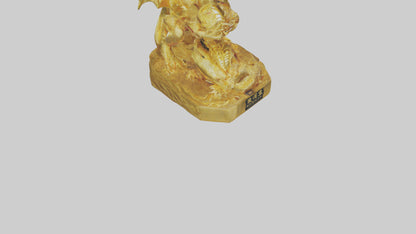 Golden Dragon statue model VR / AR / low-poly