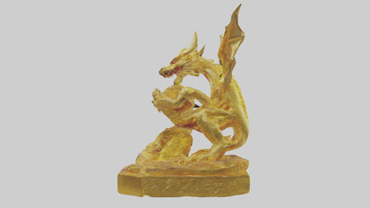 Golden Dragon statue model VR / AR / low-poly