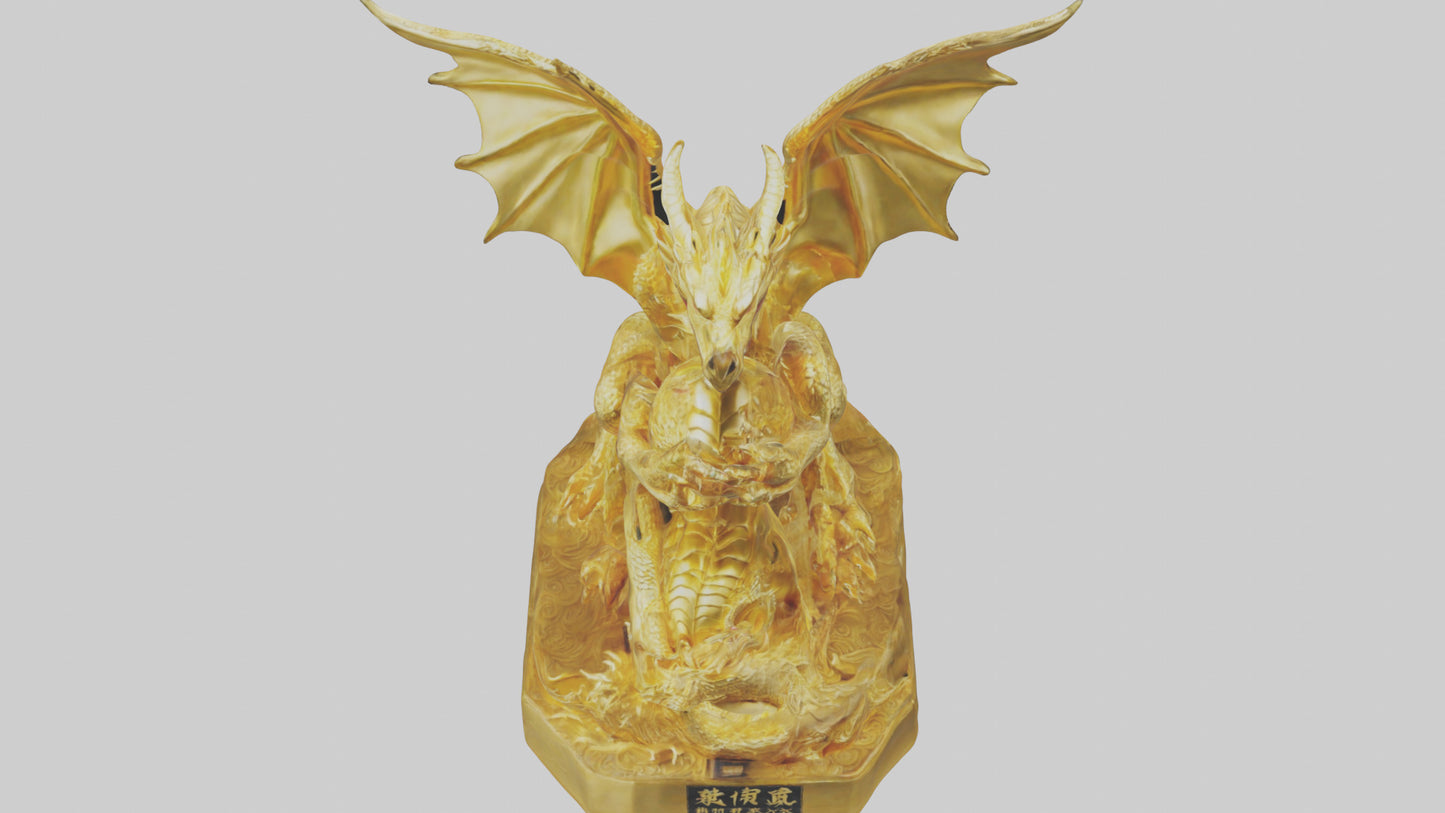 Golden Dragon statue model VR / AR / low-poly