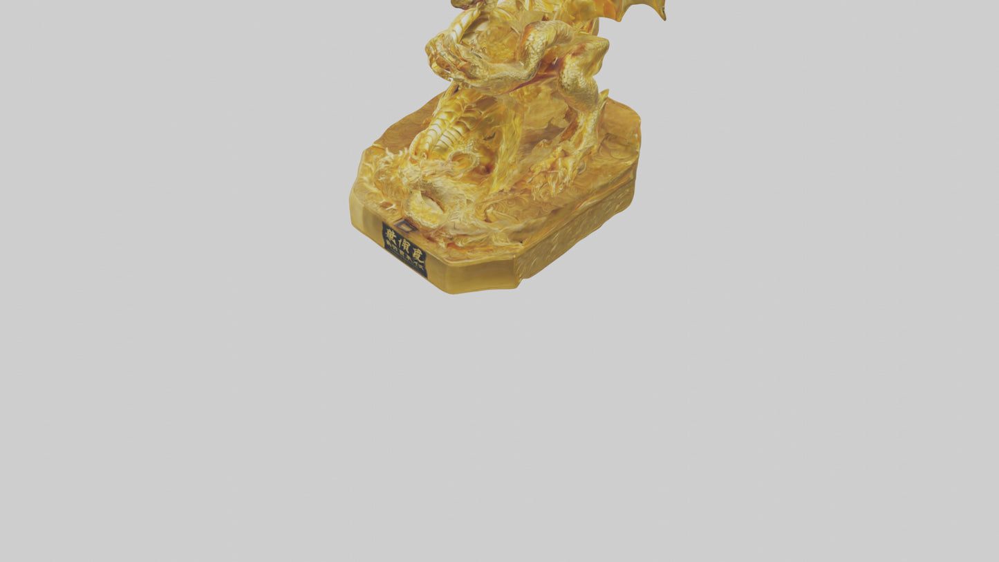 Golden Dragon statue model VR / AR / low-poly