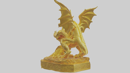 Golden Dragon statue model VR / AR / low-poly