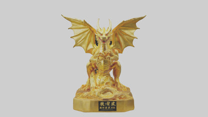 Golden Dragon statue model VR / AR / low-poly