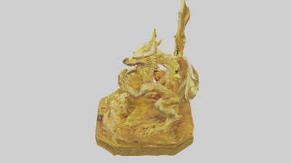 Golden Dragon statue model VR / AR / low-poly