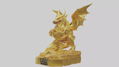 Golden Dragon statue model VR / AR / low-poly