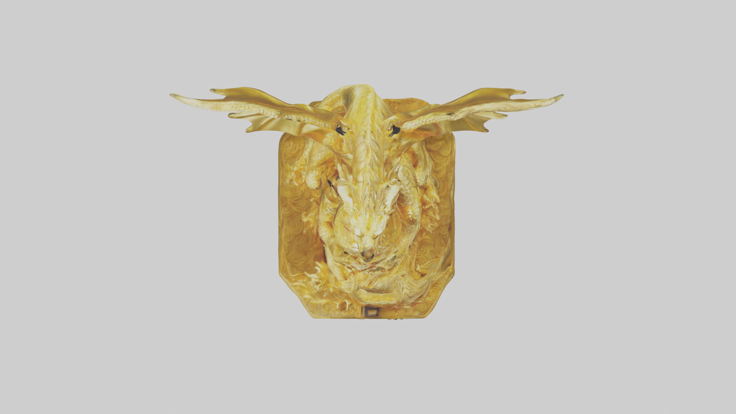 Golden Dragon statue model VR / AR / low-poly