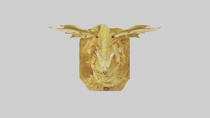 Golden Dragon statue model VR / AR / low-poly