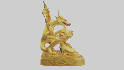Golden Dragon statue model VR / AR / low-poly