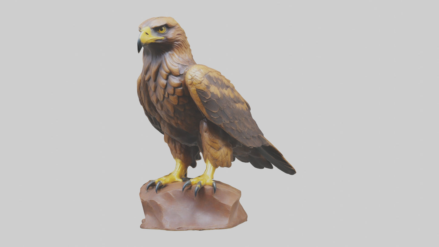 3D model Golden Eagle perched model VR / AR / low-poly
