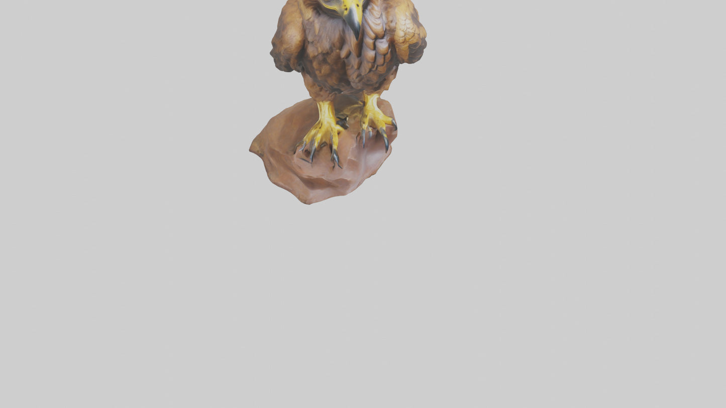 3D model Golden Eagle perched model VR / AR / low-poly