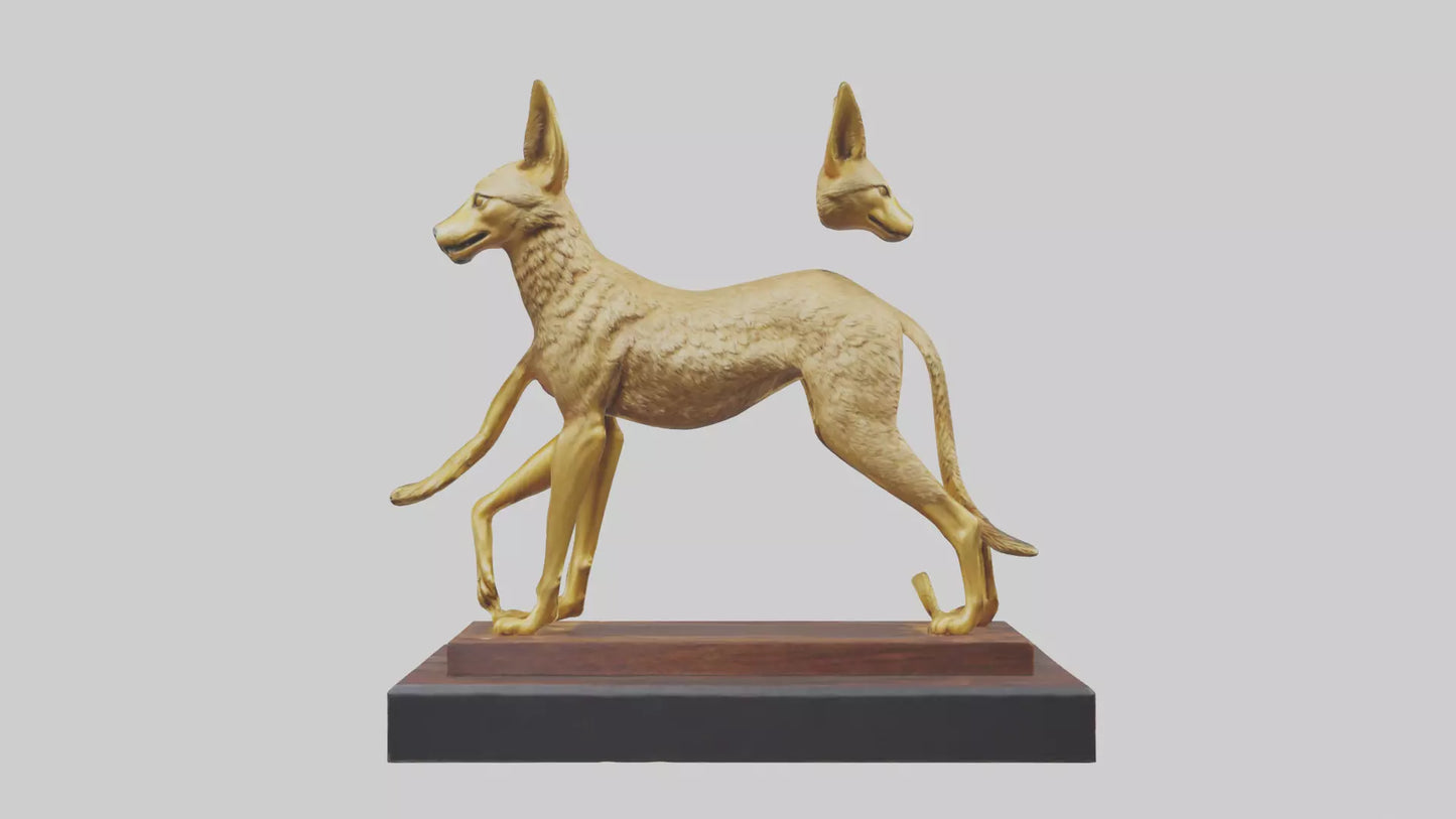 3D model Golden Jackal statue model VR / AR / low-poly