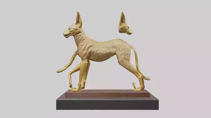 3D model Golden Jackal statue model VR / AR / low-poly
