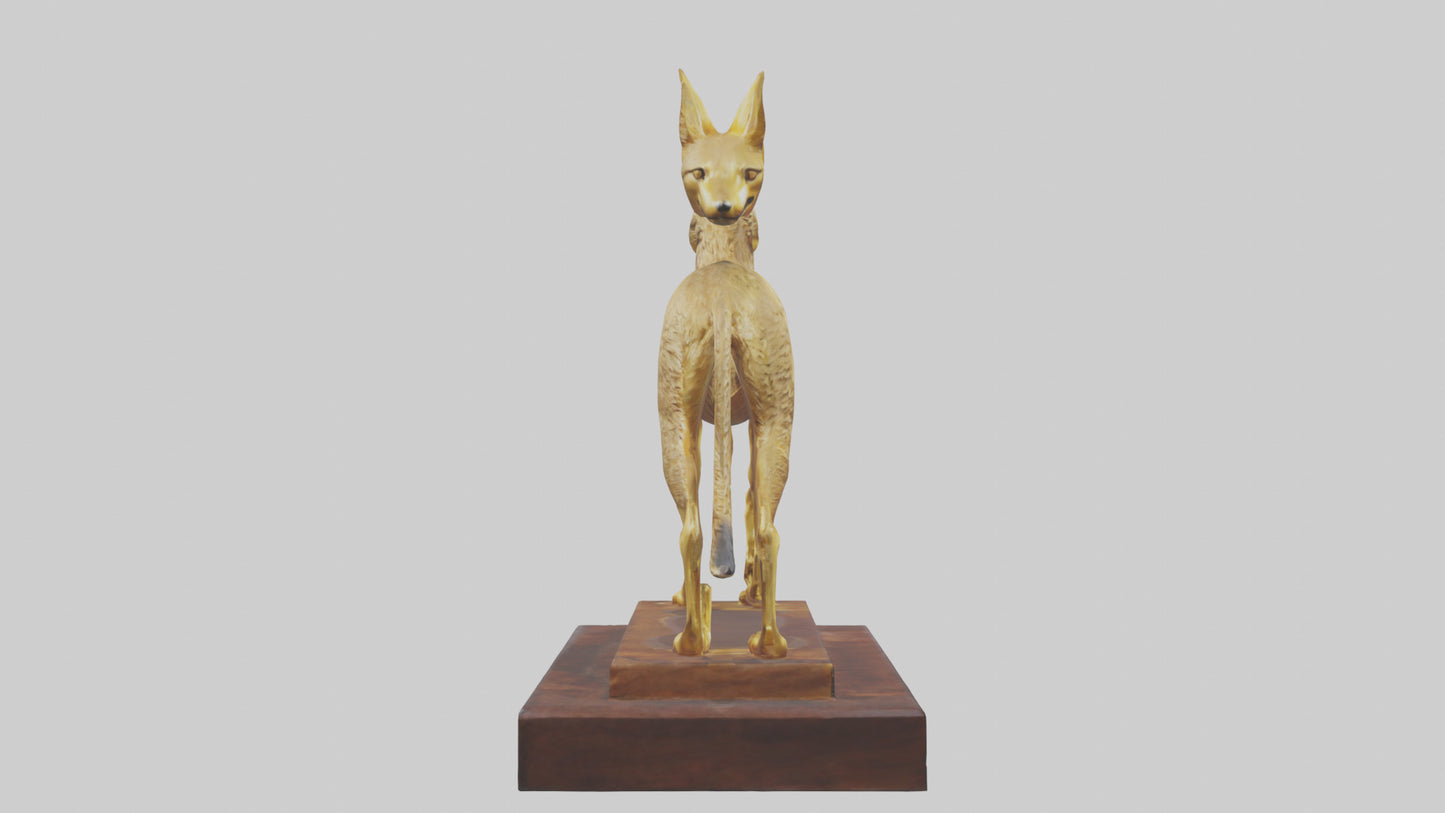 3D model Golden Jackal statue model VR / AR / low-poly
