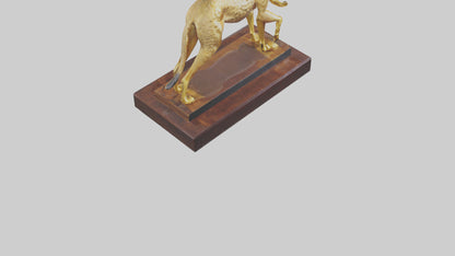 3D model Golden Jackal statue model VR / AR / low-poly