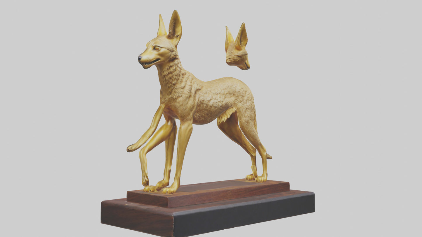 3D model Golden Jackal statue model VR / AR / low-poly
