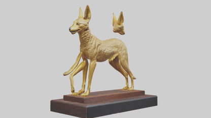 3D model Golden Jackal statue model VR / AR / low-poly