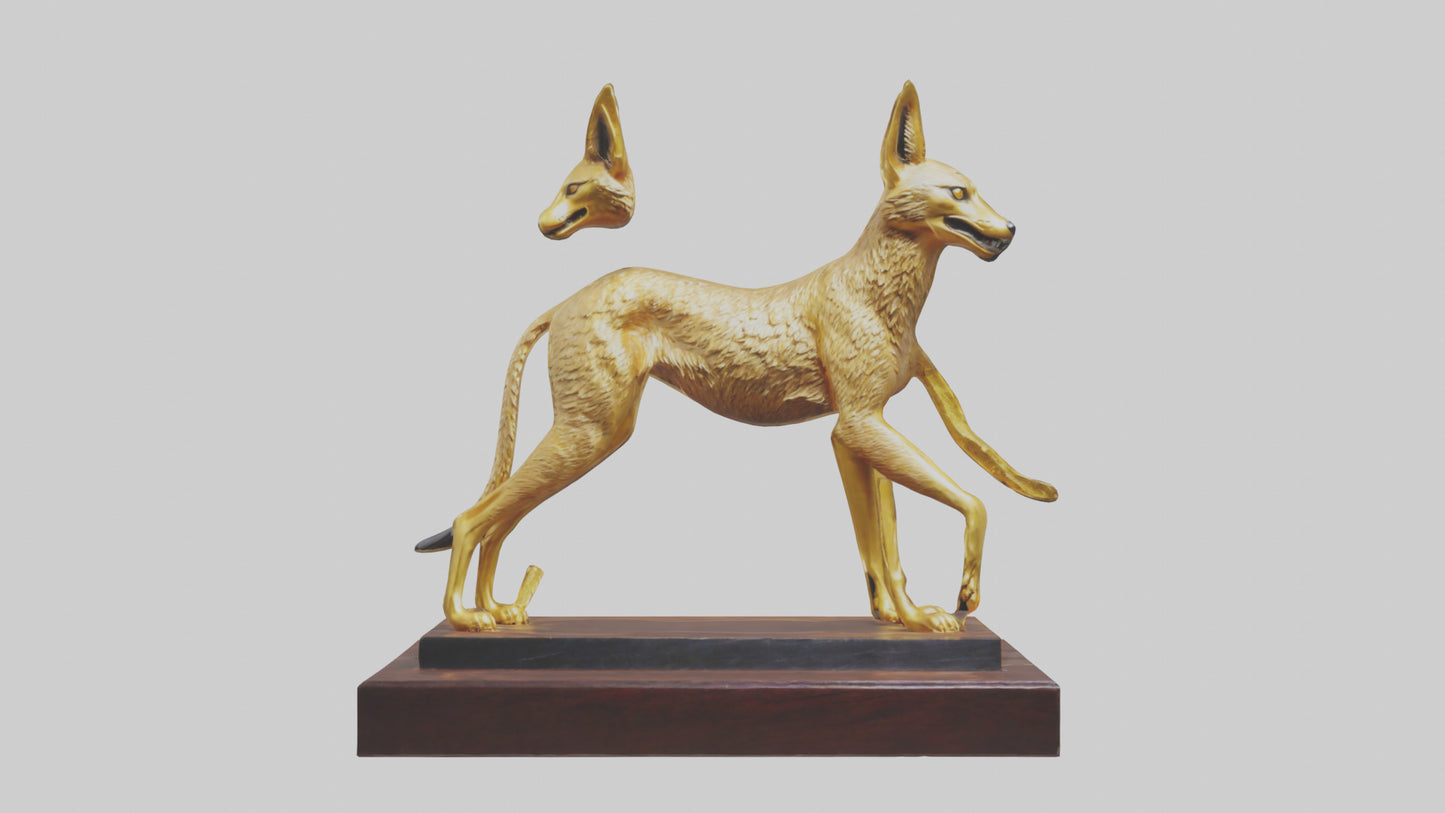 3D model Golden Jackal statue model VR / AR / low-poly