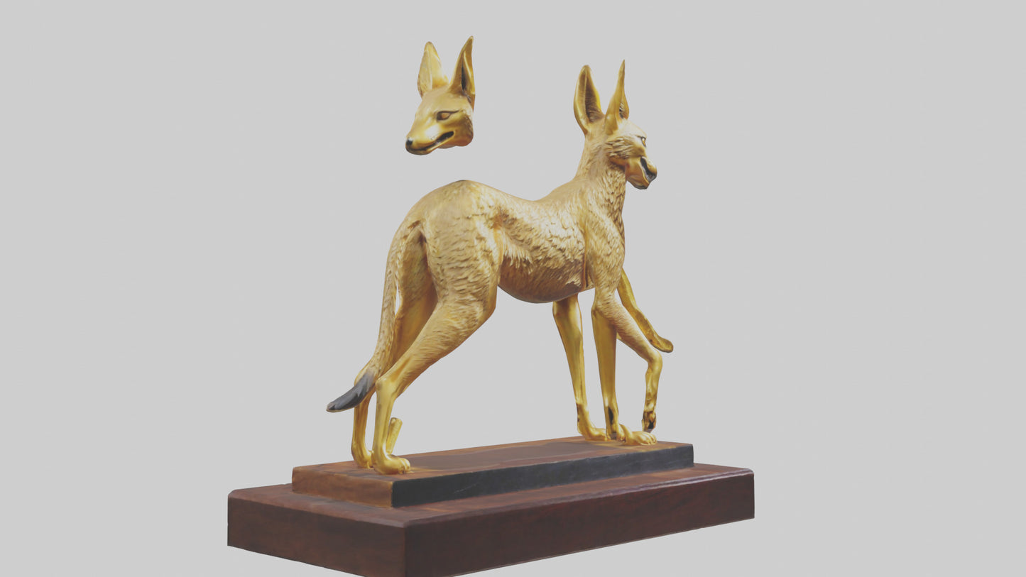 3D model Golden Jackal statue model VR / AR / low-poly