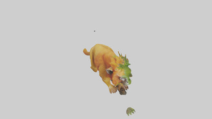3D model Golden Lion Tamarin holding branch model VR / AR / low-poly