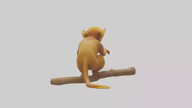 3D model Golden Lion Tamarin playing model VR / AR / low-poly