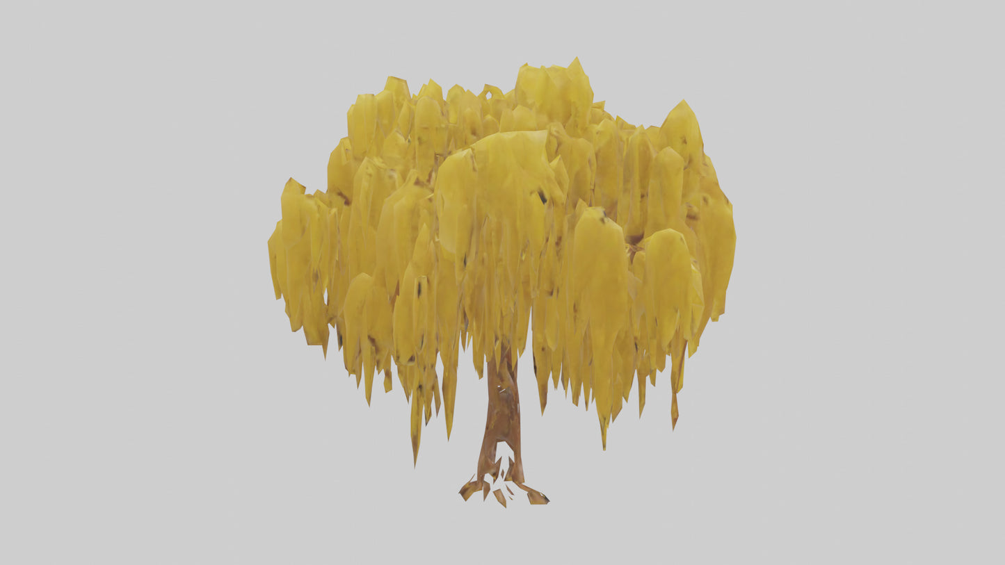 3D model Golden Rain tree model VR / AR / low-poly