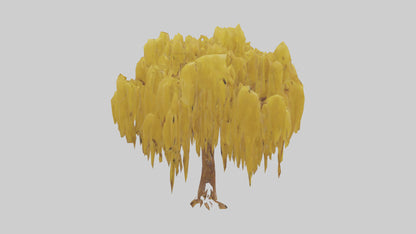 3D model Golden Rain tree model VR / AR / low-poly