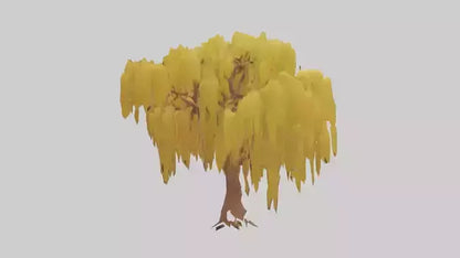 3D model Golden Rain tree model VR / AR / low-poly