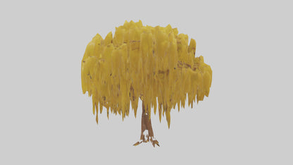3D model Golden Rain tree model VR / AR / low-poly
