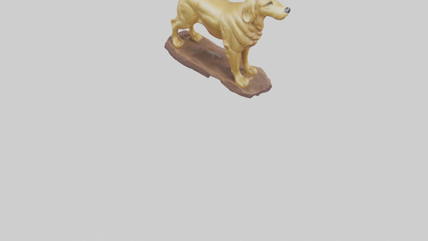 3D model Golden Retriever statue model VR / AR / low-poly