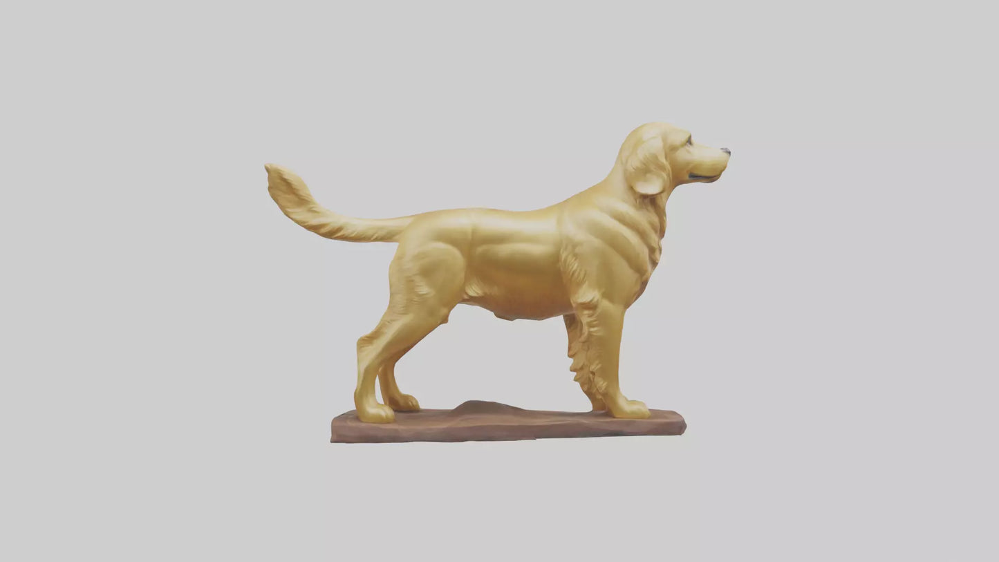 3D model Golden Retriever statue model VR / AR / low-poly