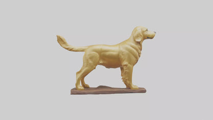 3D model Golden Retriever statue model VR / AR / low-poly
