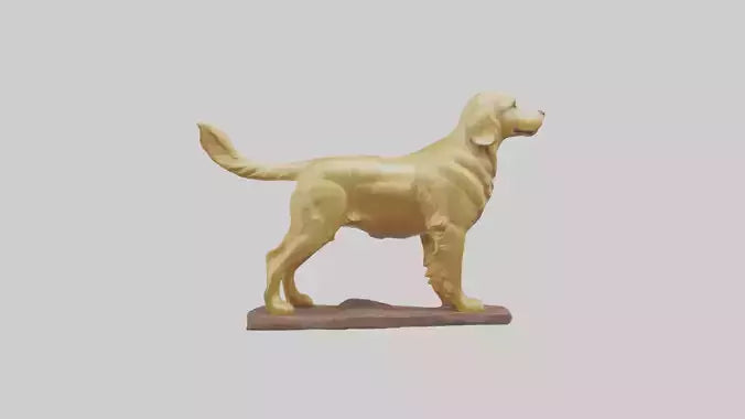 3D model Golden Retriever statue model VR / AR / low-poly