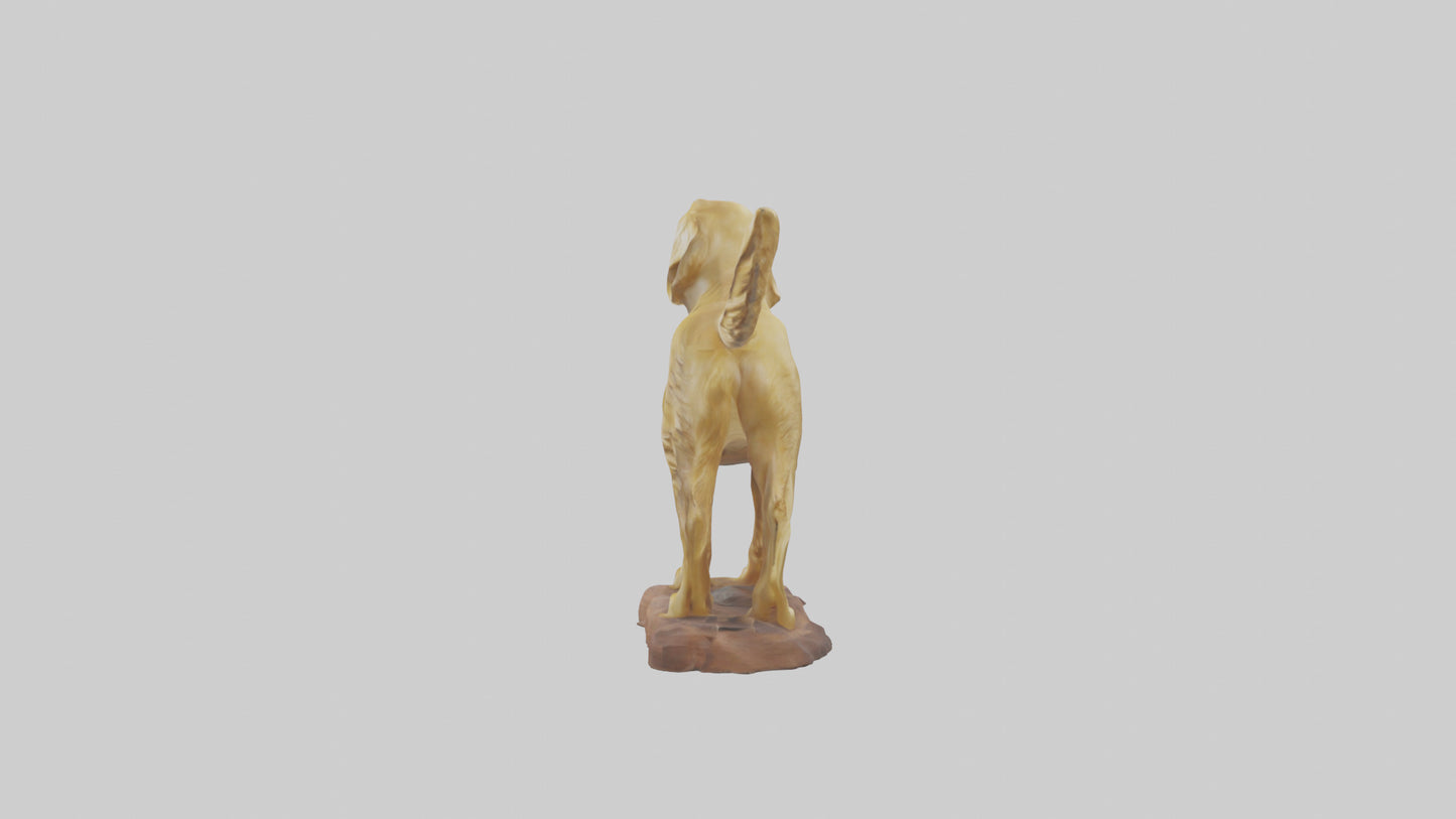 3D model Golden Retriever statue model VR / AR / low-poly