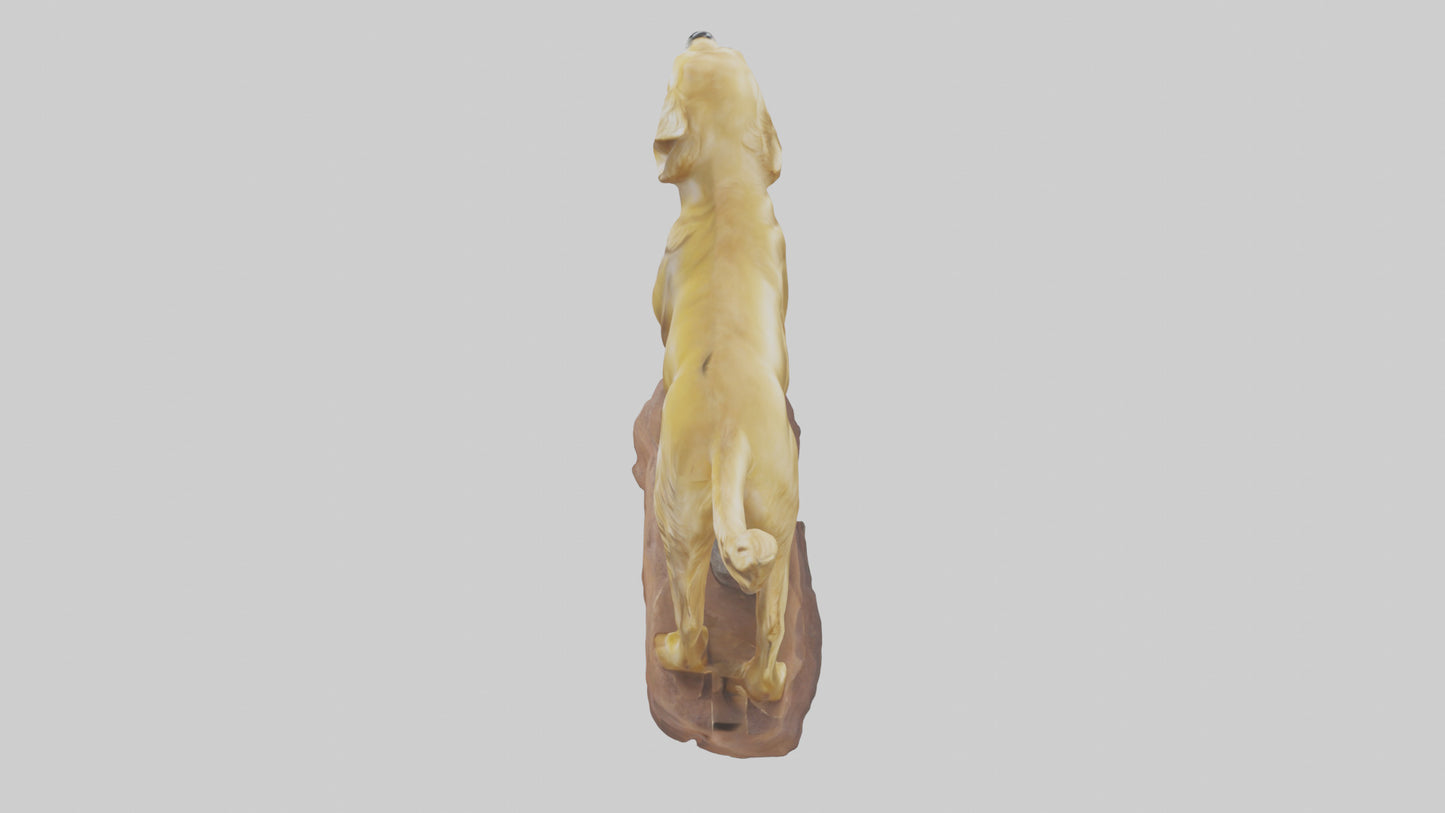 3D model Golden Retriever statue model VR / AR / low-poly