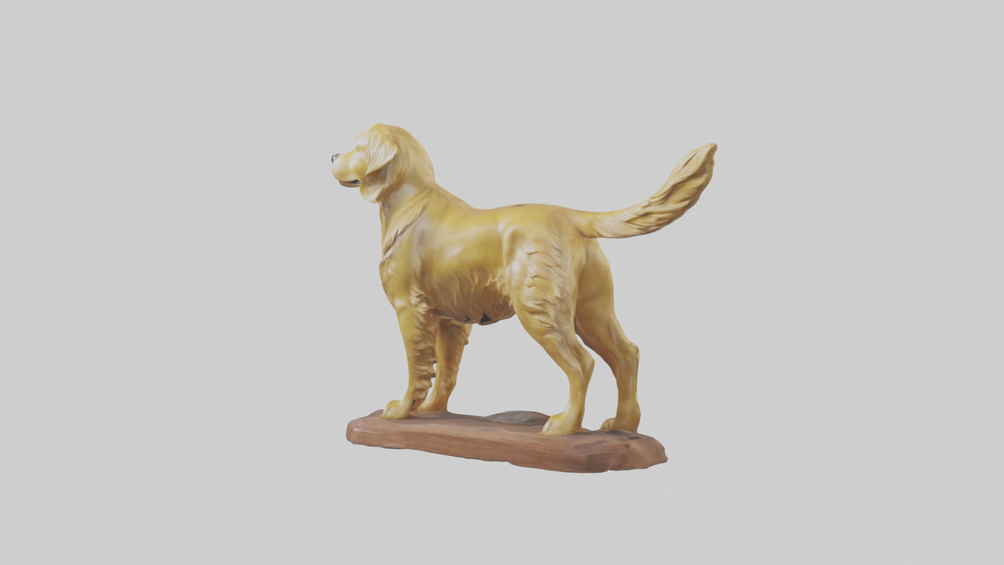 3D model Golden Retriever statue model VR / AR / low-poly
