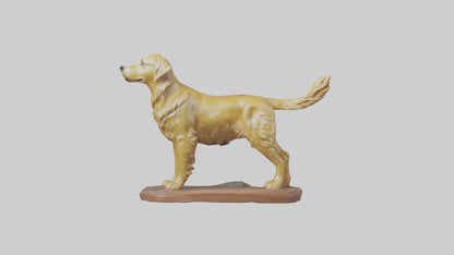 3D model Golden Retriever statue model VR / AR / low-poly