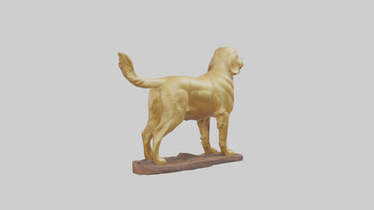 3D model Golden Retriever statue model VR / AR / low-poly