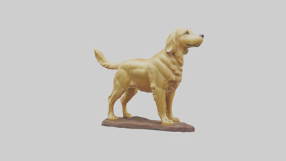 3D model Golden Retriever statue model VR / AR / low-poly