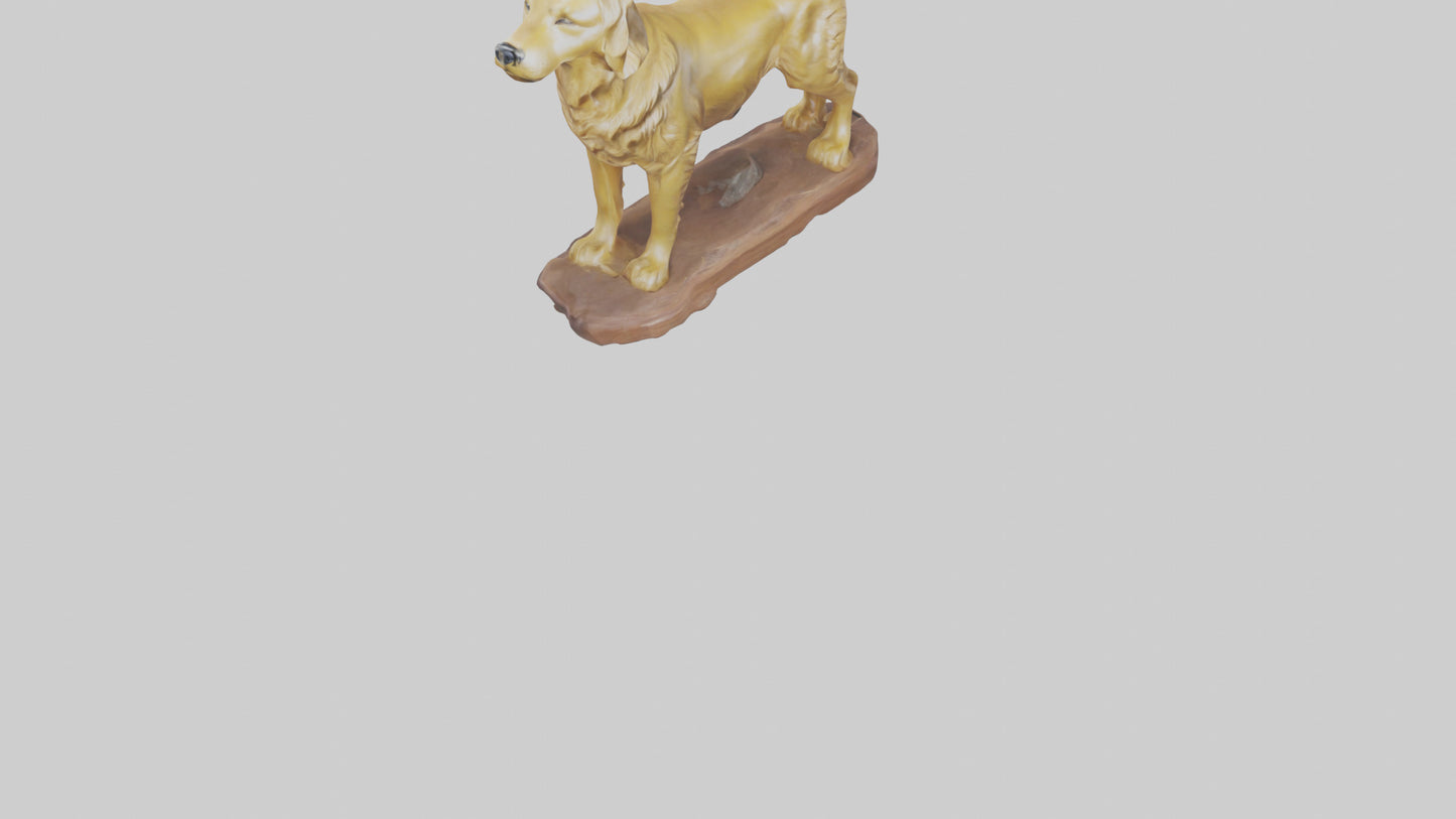 3D model Golden Retriever statue model VR / AR / low-poly